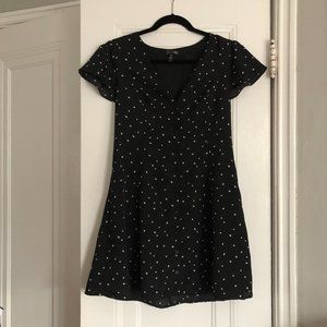 Aqua Black & White Heart Print Dress XS